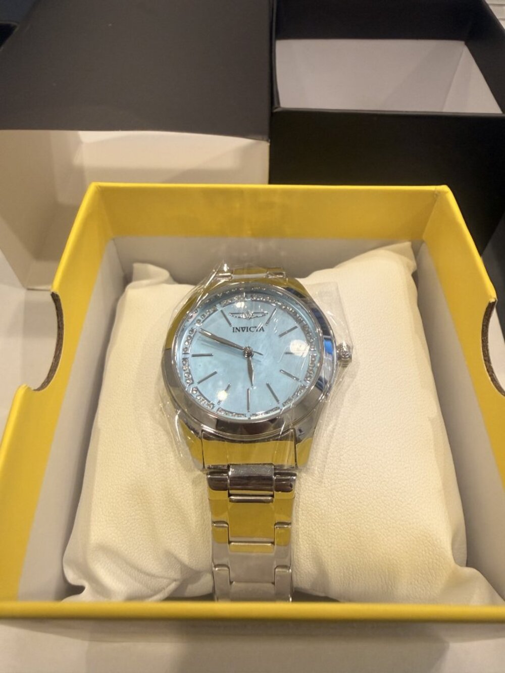 70416 - Invicta Celestial Lady 33mm Silver Tone Case Blue Metal Dial Silver Band
